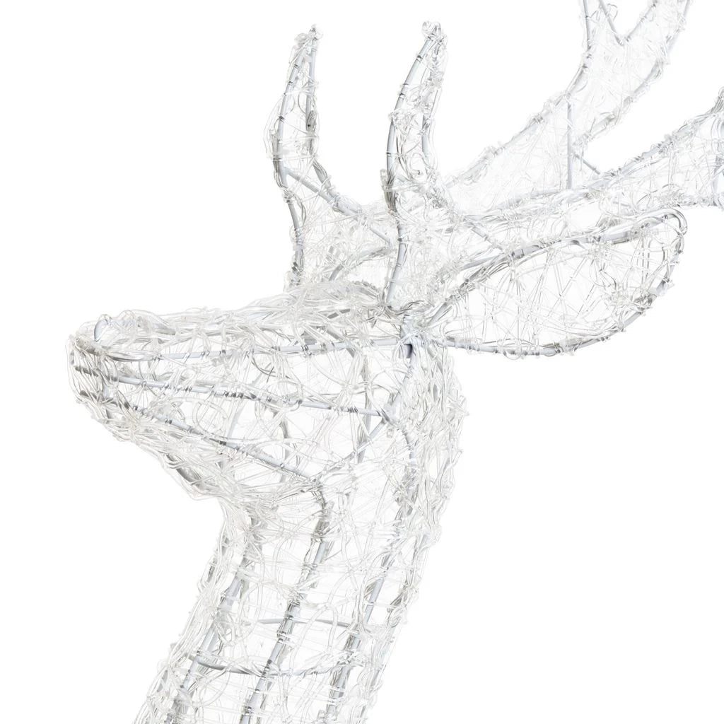 Renna testa ruotata in acrilico, h. 160 cm, led bianco freddo
