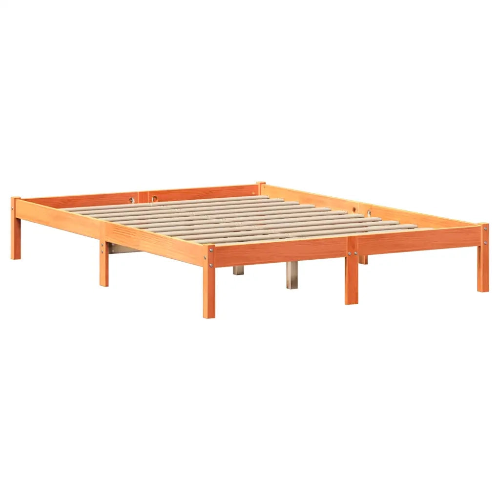 Letto senza Materasso Marrone Cera 140x190 cm in Legno di Pino