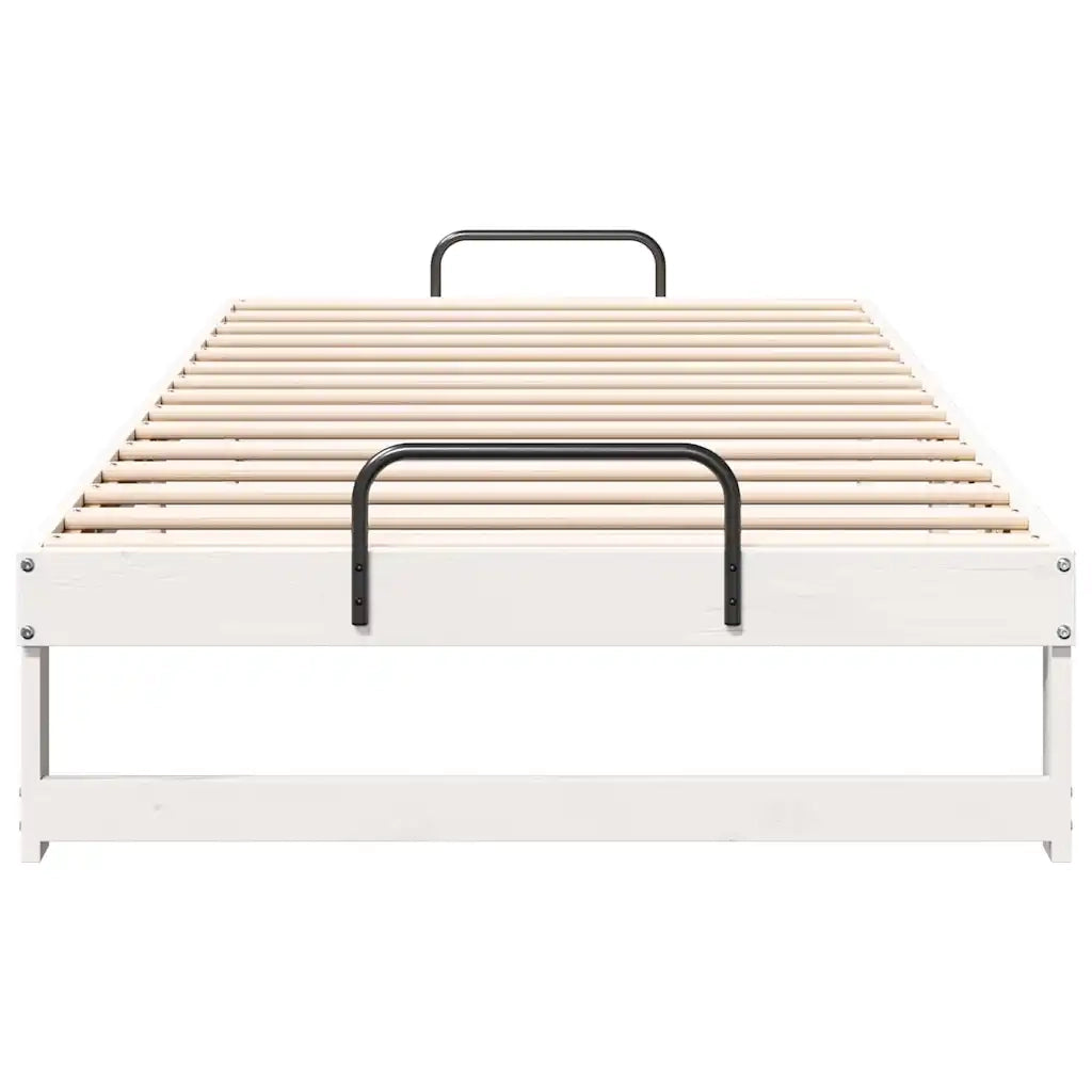 Letto singolo | Letto per adulti | Struttura del letto Bianco 100 x 210 cm Pino massello
