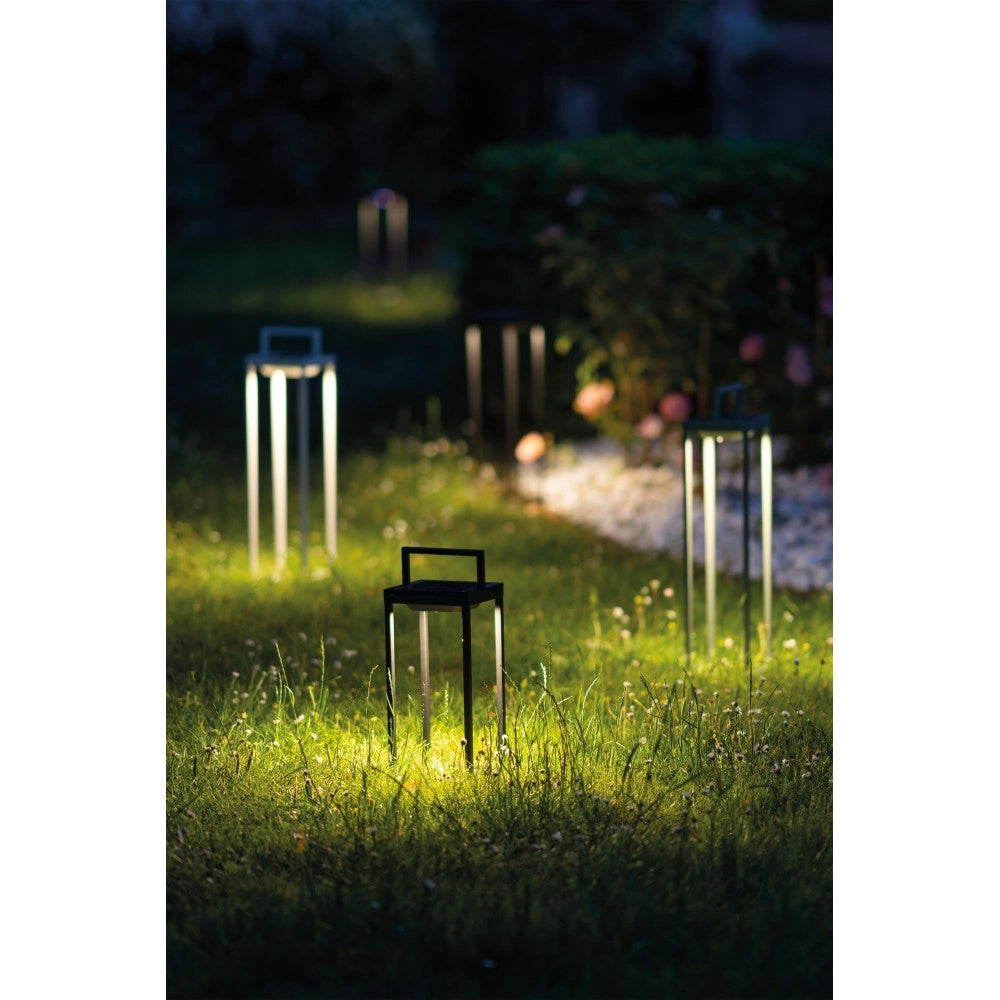 Zafferano - Lanterna Home solar 2 a led 56,4cm - Lampada da parete e da tavolo 2W con batteria e sensore crepuscolare - Verde Salvia