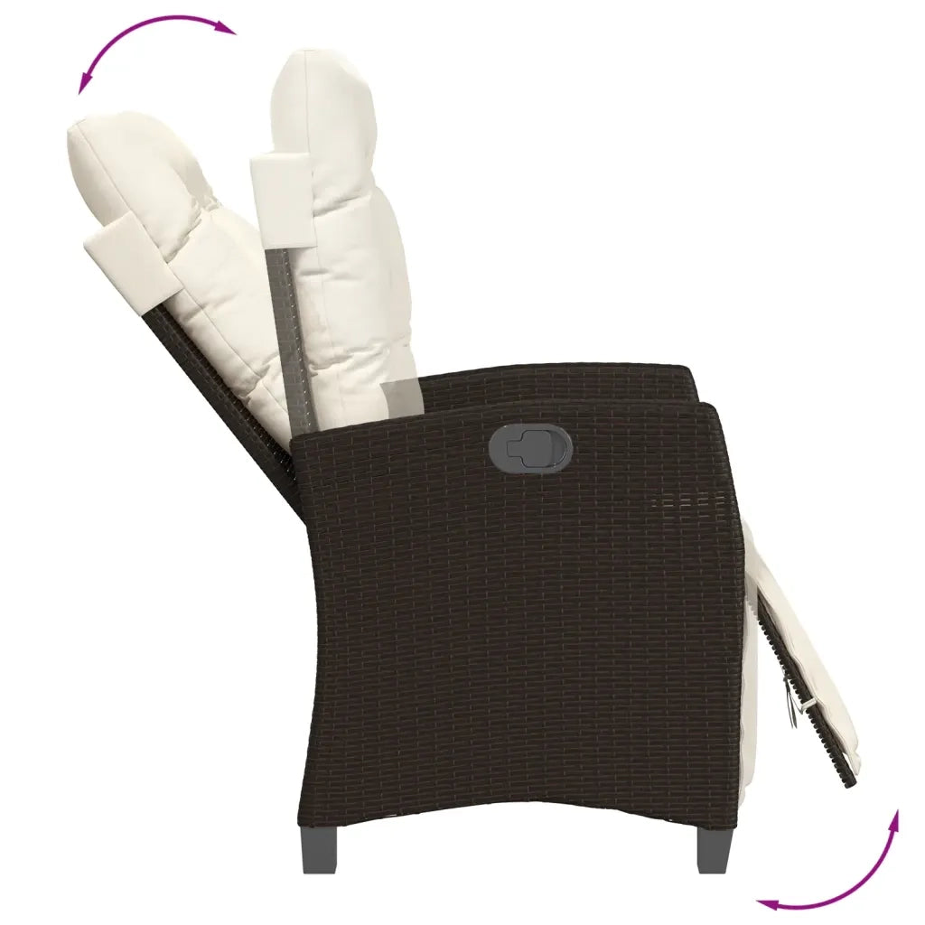 Set da Pranzo da Giardino 7pz con Cuscini in Polyrattan Marrone 3212922