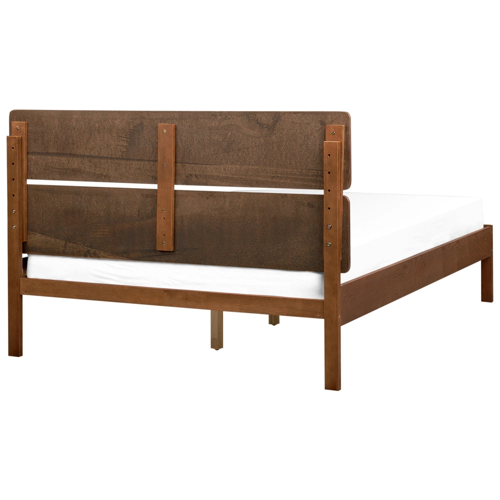 Letto in marrone scuro UE matrimoniale 140 x 200 cm con testiera a doghe Stile rustico minimalista