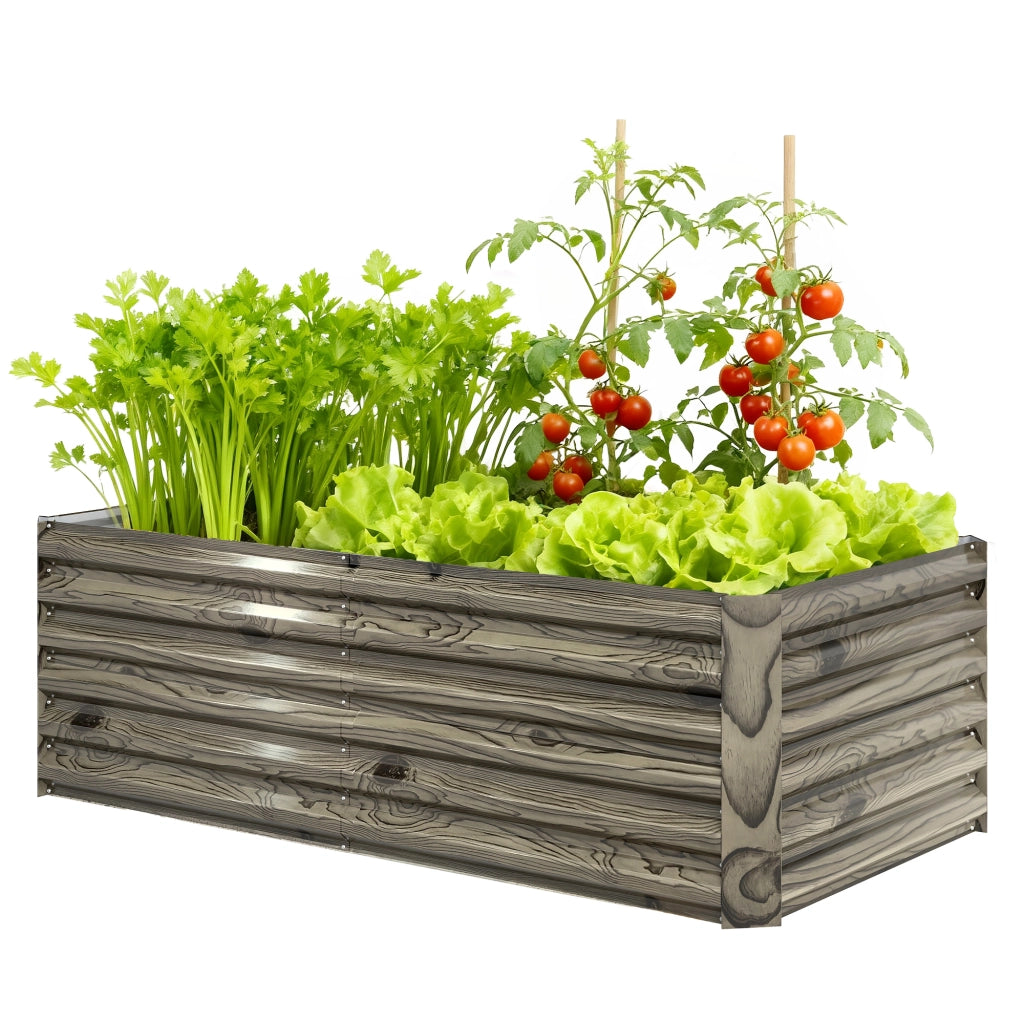 Fioriera Grande Rettangolare per Esterno in Acero Galvanizzato ¨C zephmum ¨C 180x90x57.5 cm Natural