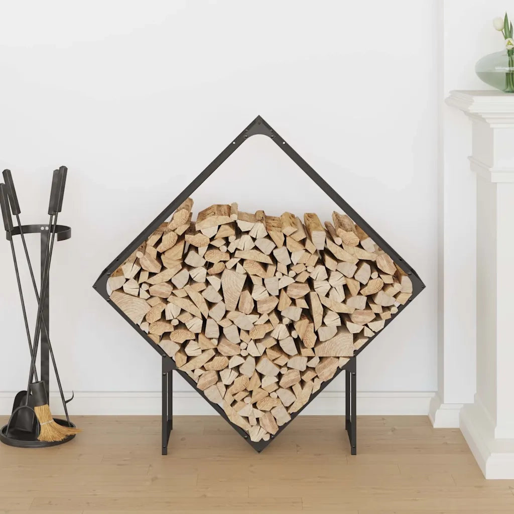 Rastrelliera per Legna da Ardere Nera 100x25x100 cm 864287