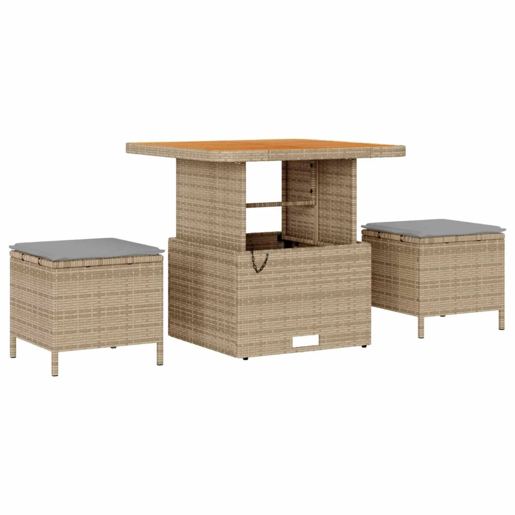 Set Divano da Giardino con cuscino 11 pcs Beige e Grigio Chiaro 3363147