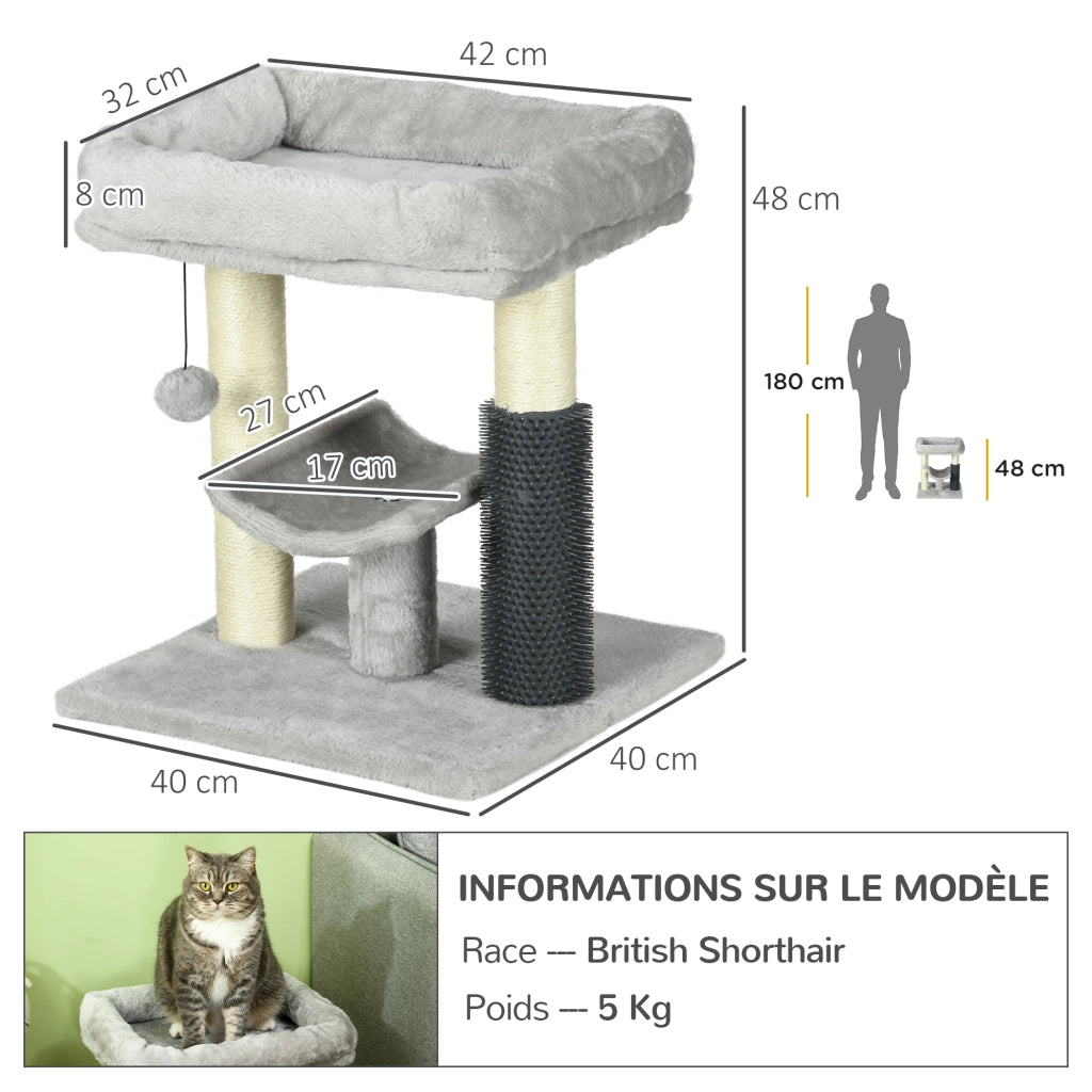 Albero per gatti con palla ¨C zephmum ¨C grigio 48 cm