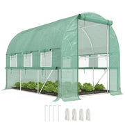 Serra da Giardino Tunnel 6 m2 ¨C zephmum ¨C Verde 6 Finestre Porta a Rullo in PE Struttura Acciaio