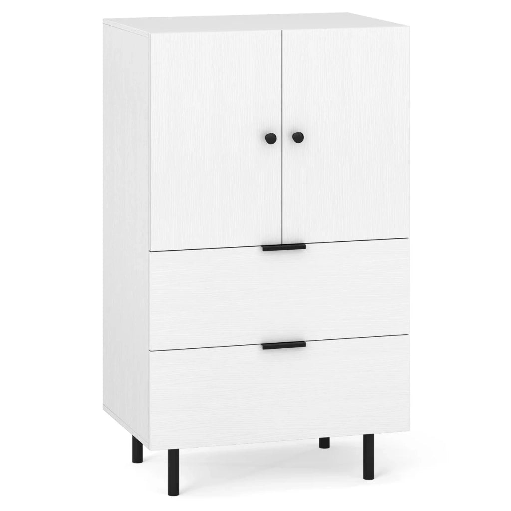 Credenza con 2 ante e cassetti 60 x 41,5 x 102 cm versatile spazio di archiviazione stile moderno MDF bianco 20_0010825