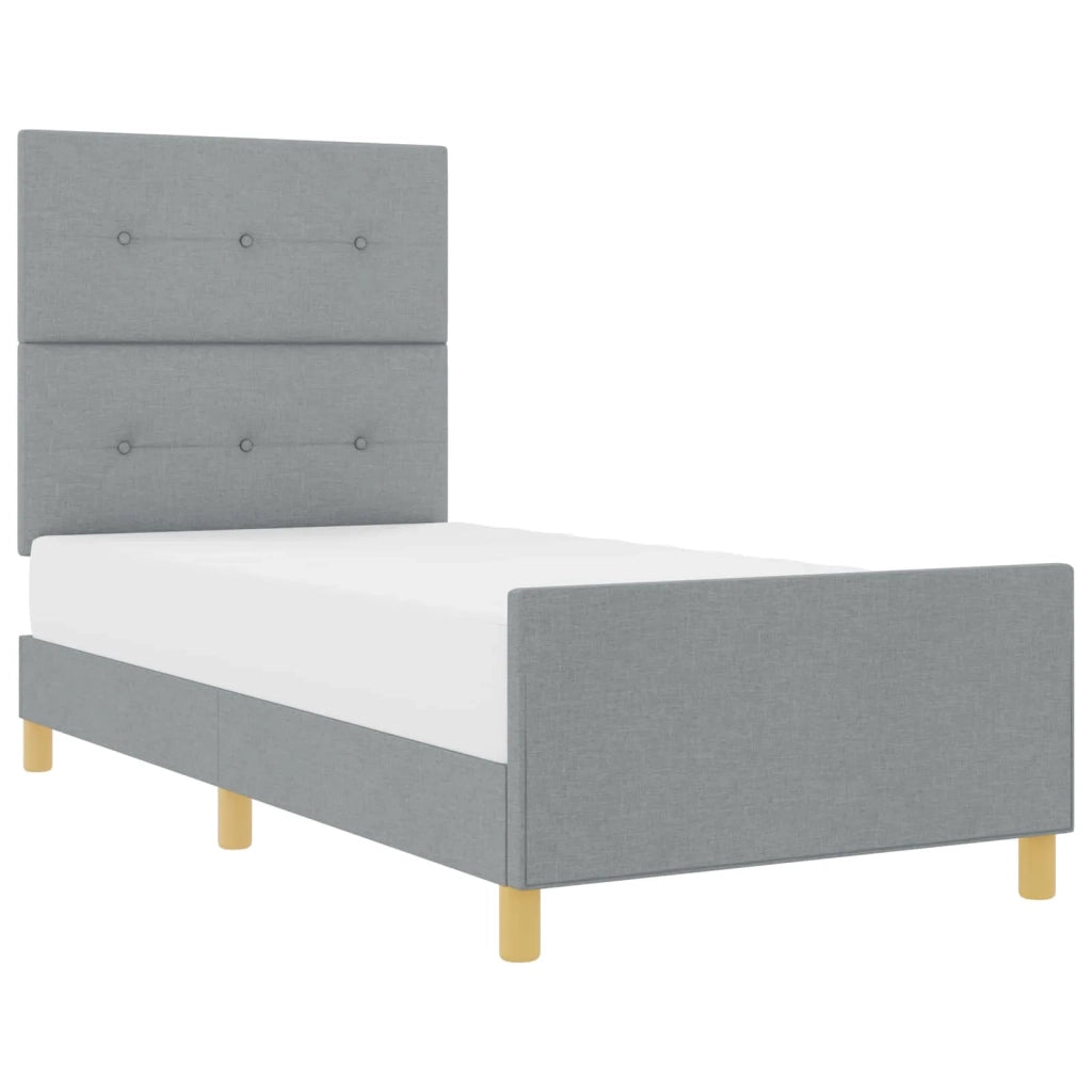 Struttura del letto Grigio chiaro 90 x 200 cm Tessuto 3344697