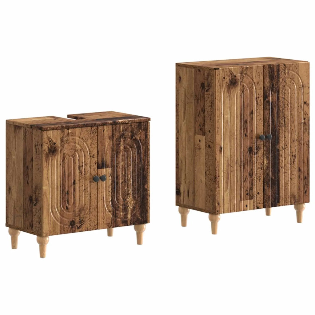 Set di Armadi da Bagno da 2 Pezzi ALKMAAR Legno antico 3417592