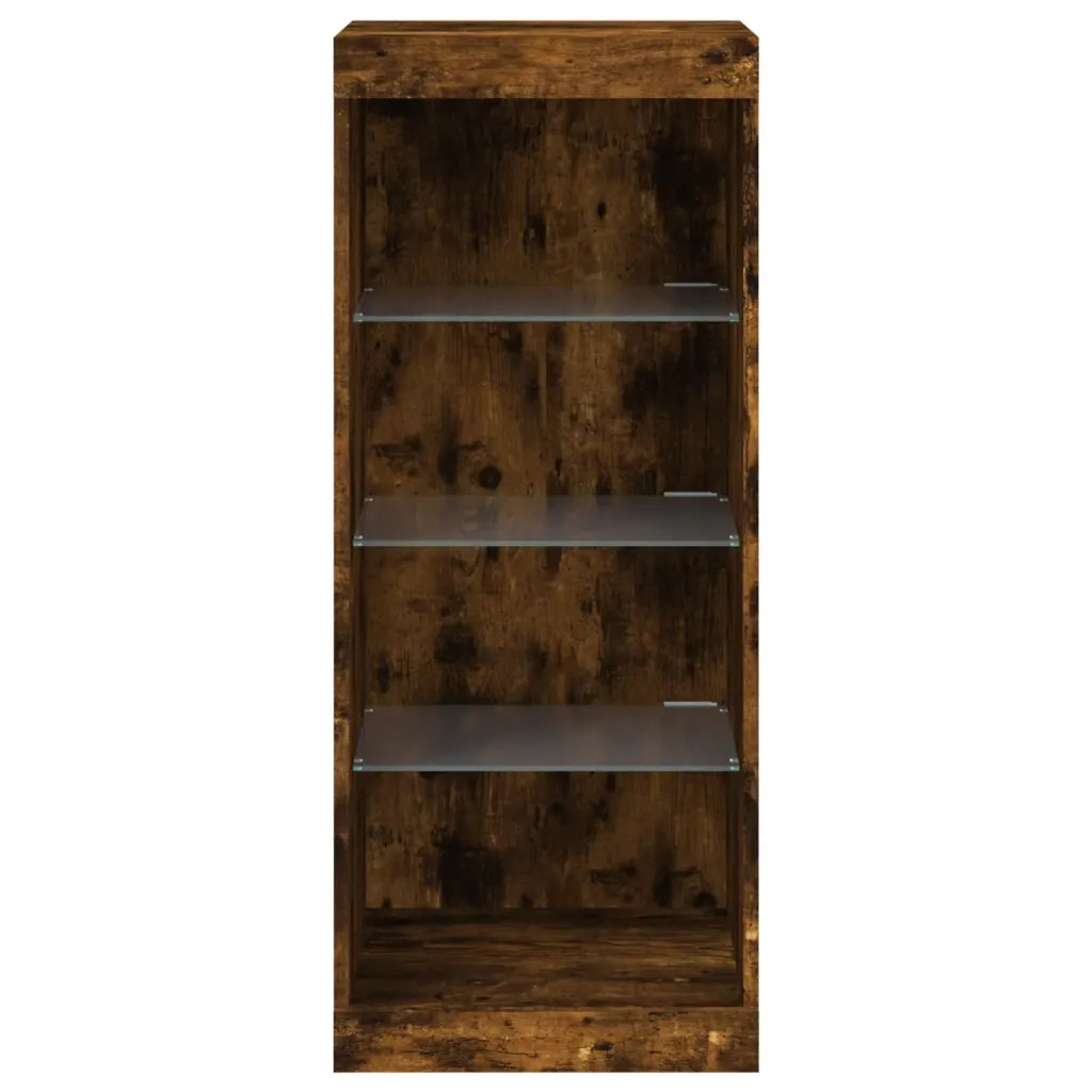 Credenza con Luci LED-Buffet-Armadio da cucina Rovere Fumo 41x37x100 cm 356234