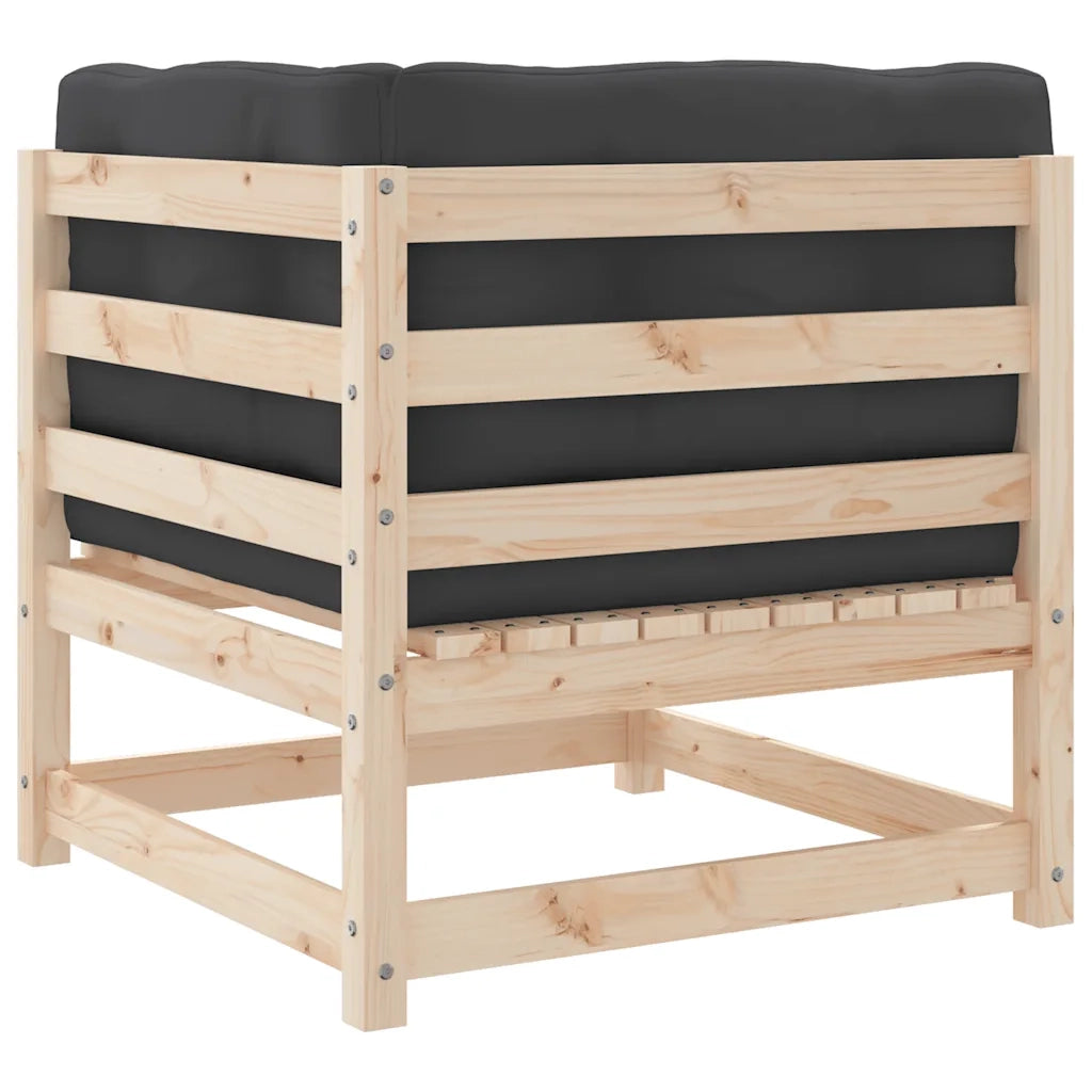 Divano Angolare da Giardino con Cuscini Legno Massello di Pino 838061