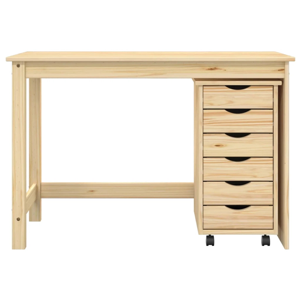 Set scrivania e mobiletto su ruote MOSS 2 pcs Marrone 3438789