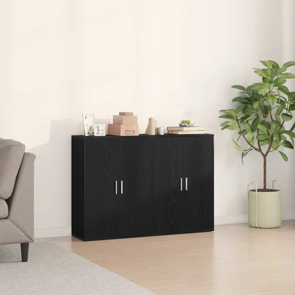 Credenza 2 pcs Rovere Nero 60 x 31 x 84 cm Legno multistrato 3334304