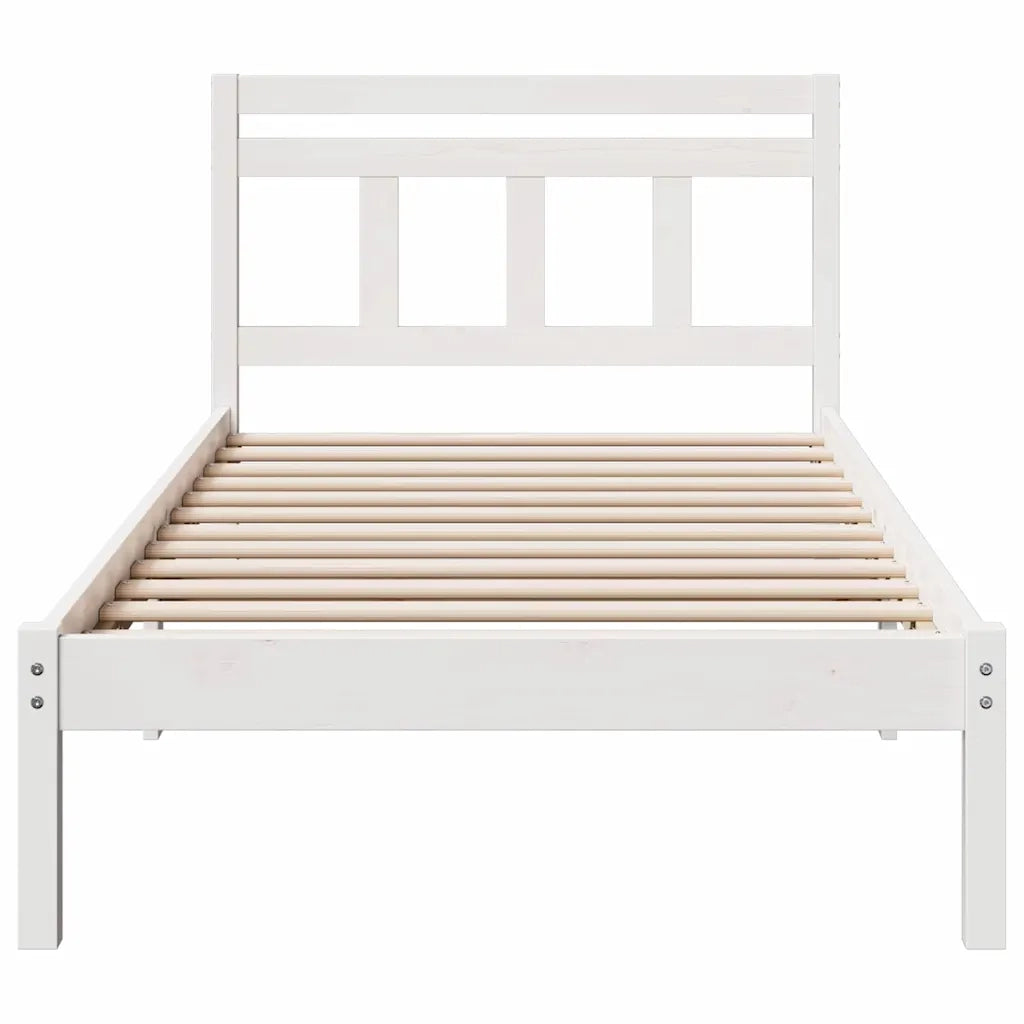 Struttura del letto-Giroletto-Rete del Letto Bianco 75 x 190 cm Pino massello 122578