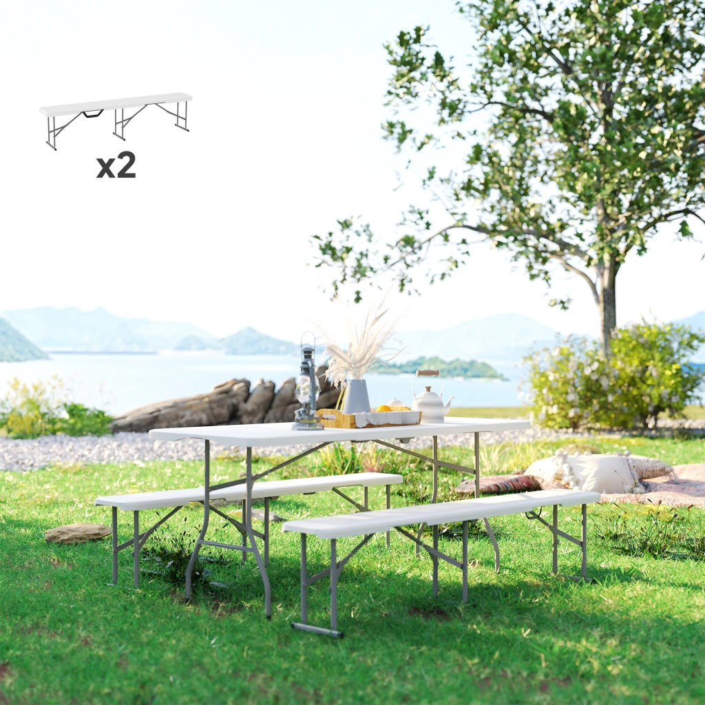 Panchina da esterno in plastica ¨C zephmum ¨C Bianco 240 kg