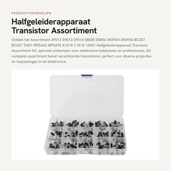 Kit di Assortimento di Trasistori per Hobbyisti di Elettronica - 10 Tipi - Riconoscibile - Incluso Etichetta...
