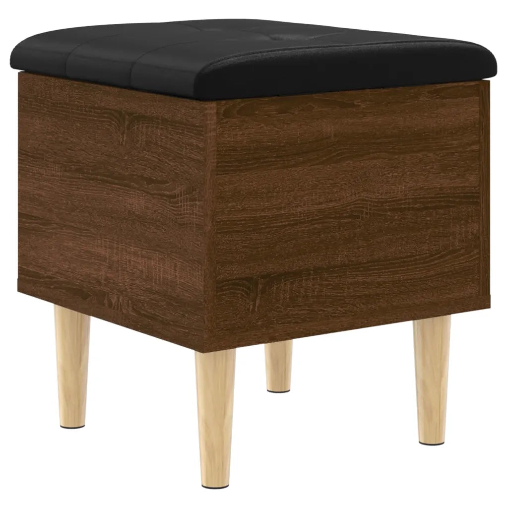 Panca Portaoggetti-Sgabello-Panca con Contenitore Rovere Marrone 42x42x46 cm Legno Multistrato
