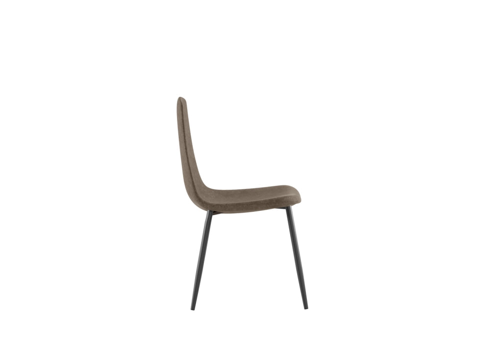 Sedia Brigitte in Similpelle Tortora Vintage con Struttura in Metallo Antracite - Seduta Imbottita Design Moderno Industrial - 4 Pezzi