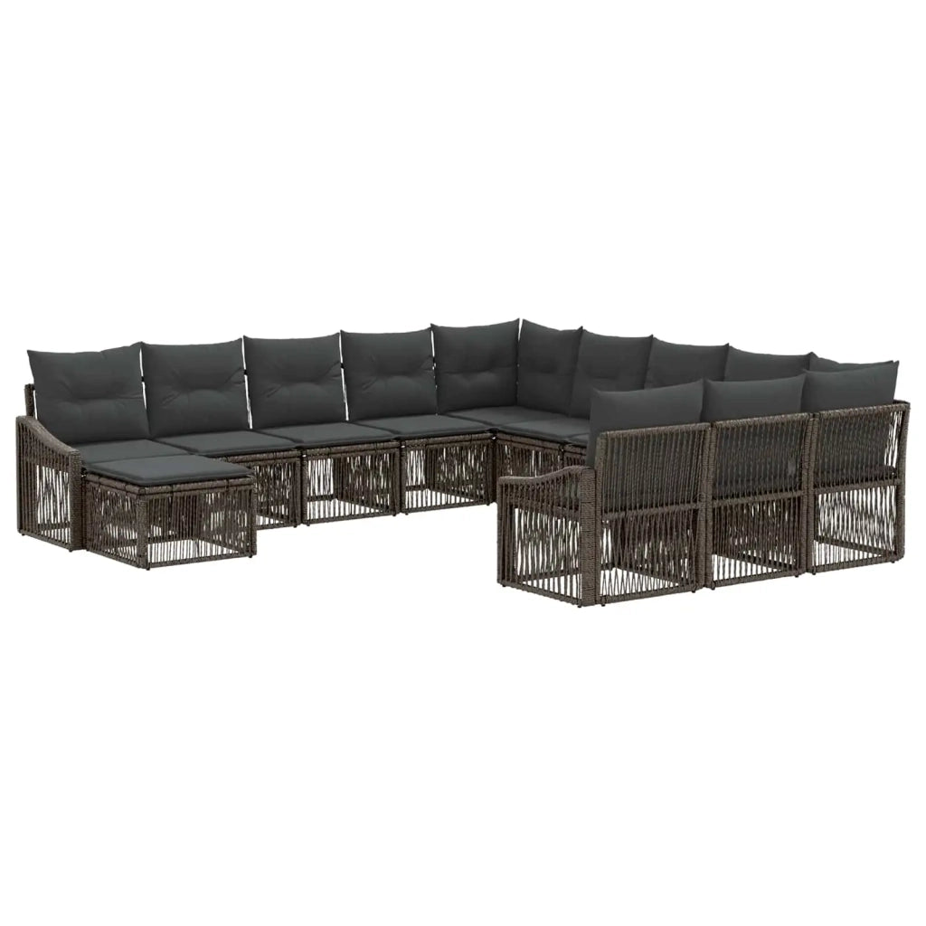 Set Divano da Giardino 12 pz Grigio polyrattan 3436211