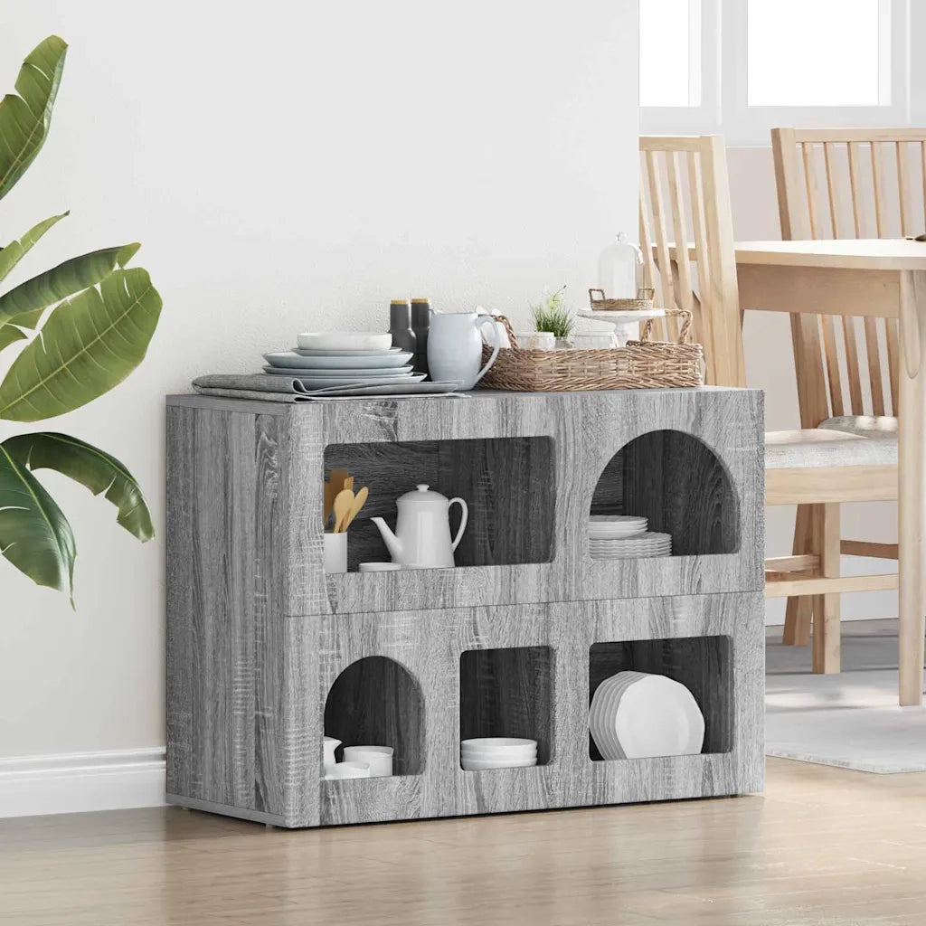 Credenza Grigio Sonoma 80.5 x 35 x 59 cm Legno multistrato 891330