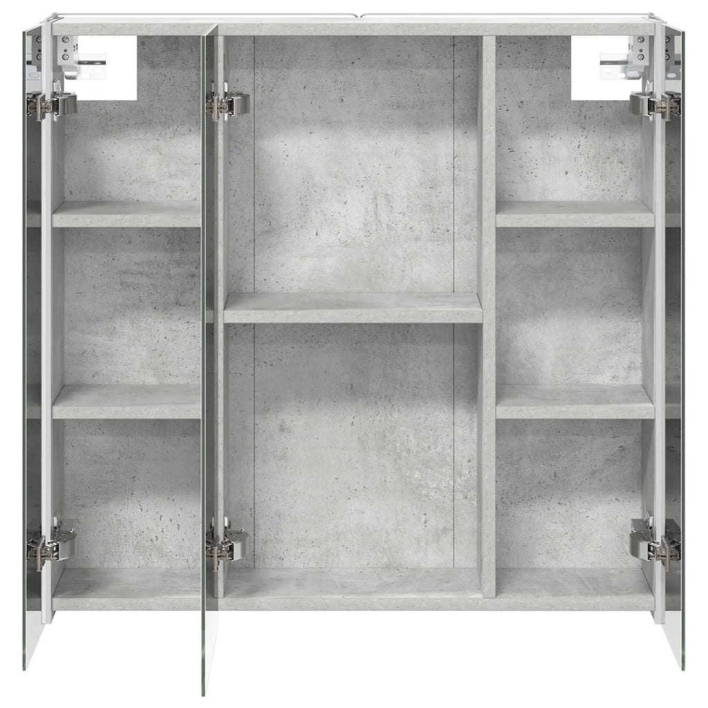 Mobiletto per specchio da bagno con lo scaffale Grigio cemento 889258