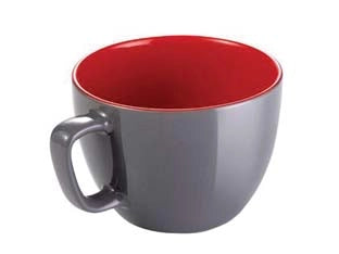 TAZZA JUMBO CREMA SHINE GRIGIA ML.600- - ø cm.11x8,5h. - 6 pezzi TESCOMA