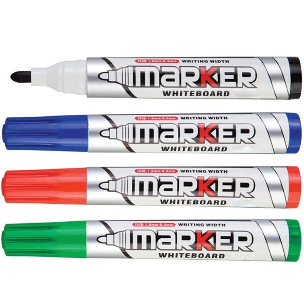 Trade Shop - 12 Pennarelli Per Lavagna Bianca Marker Whiteboard Scuola Ufficio Cancelleria -