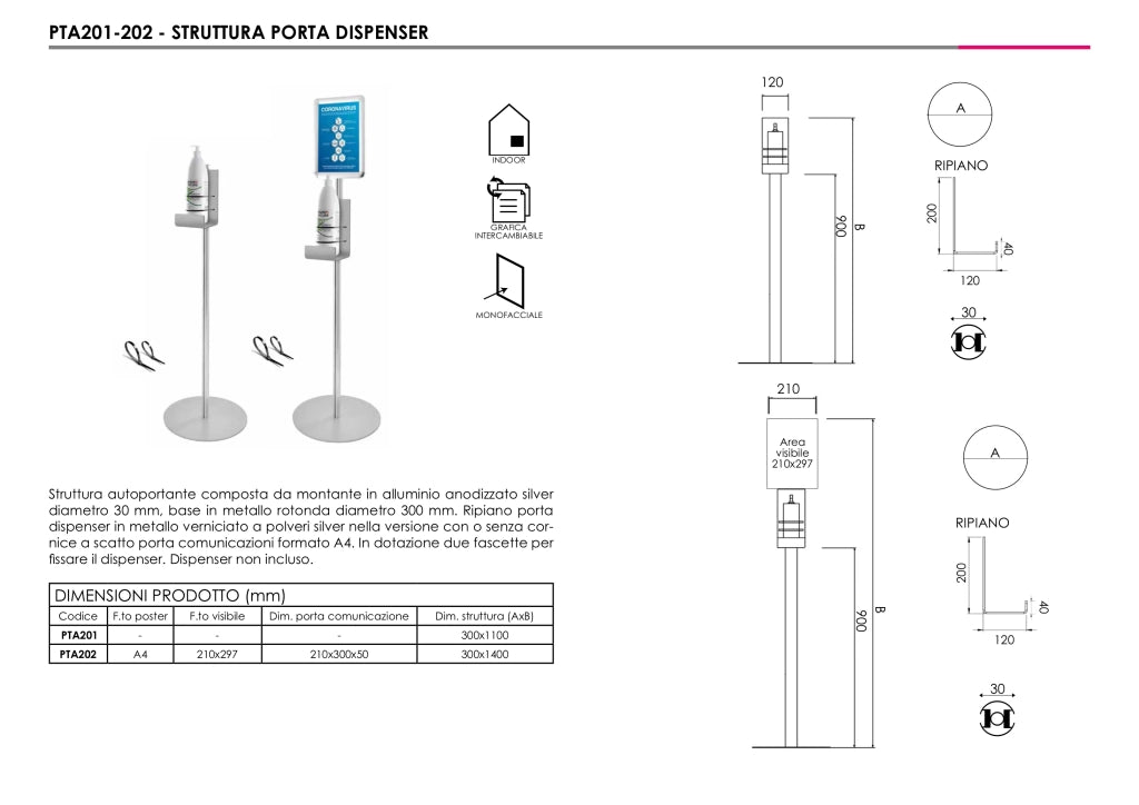 Porta Dispenser EASY con cornice A4