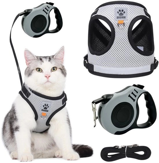 Cinturoni per gatti con cerniera estensibile - Soffici e respirabili - Riflettenti - Imprerforati - Collare per gatti - Adatto per l'uso all'aperto - Cinturone per gatti
