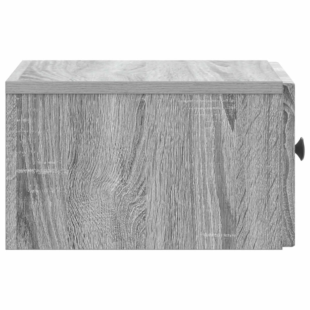 Set di 2 Comodini | Armadio da Notte | Mobiletto da notte a muro Grigio Sonoma 33 x 34,5 x 20 cm