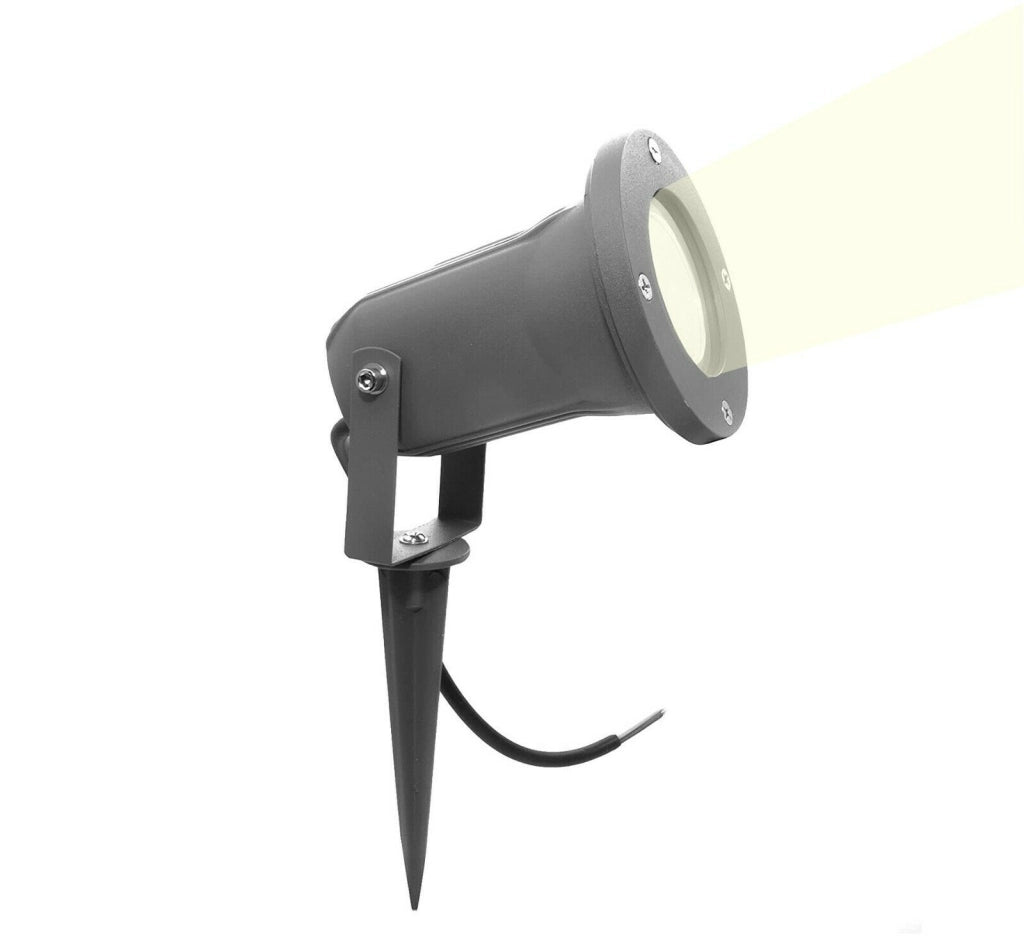 FARETTO PICCHETTO ORIENTABILE DA GIARDINO LAMPADINE GU10 IP65 IMPERMEABILE Grigio LUCA CALDA