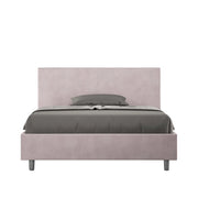 BS COM Letto una piazza e mezza con rete imbottito 130x200 microfibra glicine