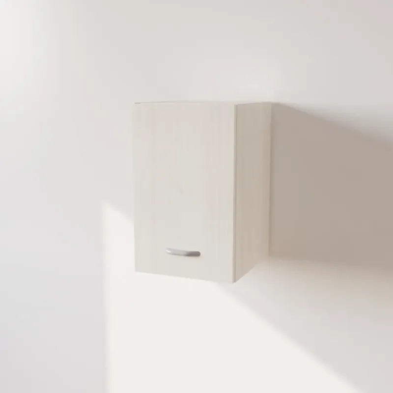 Pensile Cucina in Legno Nobilitato Larice Bianco Mobile Alto con 1 Anta, Pensile Componibile Moderno Made in Italy (H48XL30XP33cm)