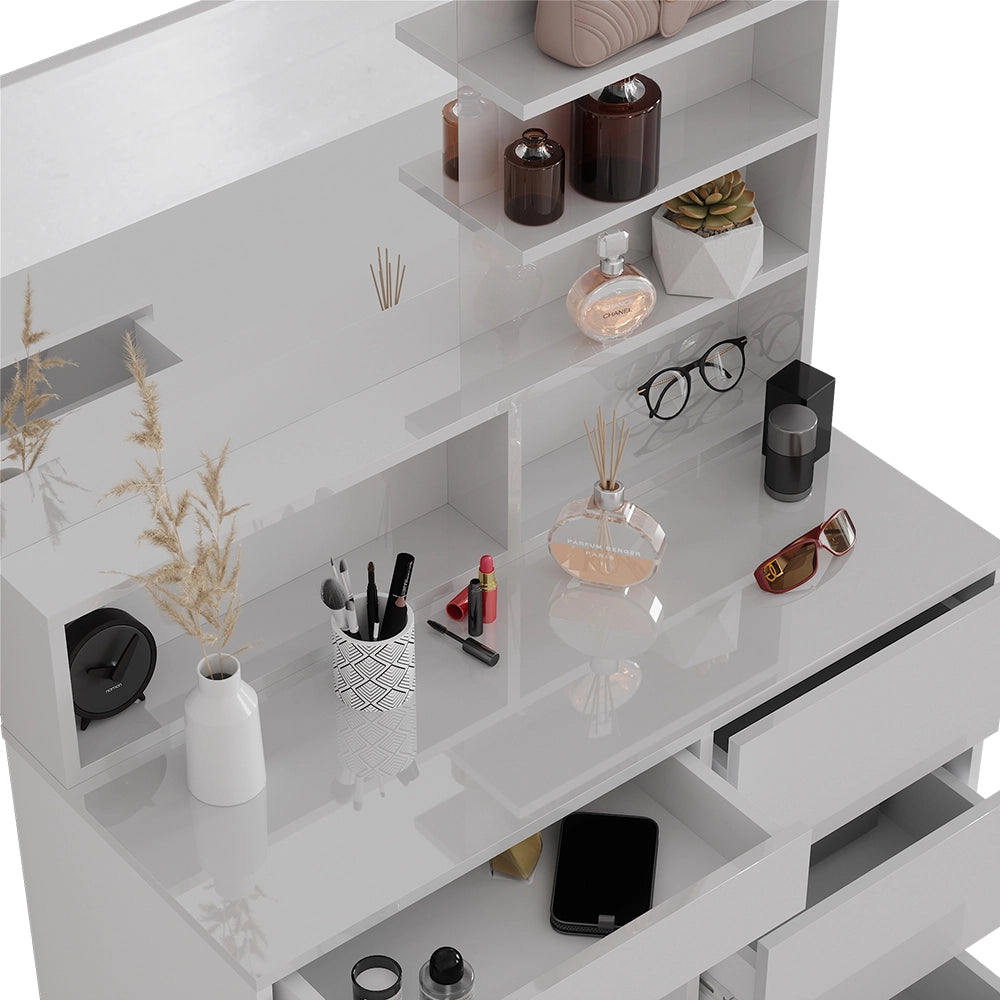 Vicco Tavolo da toeletta Bianco 80 cm con specchio