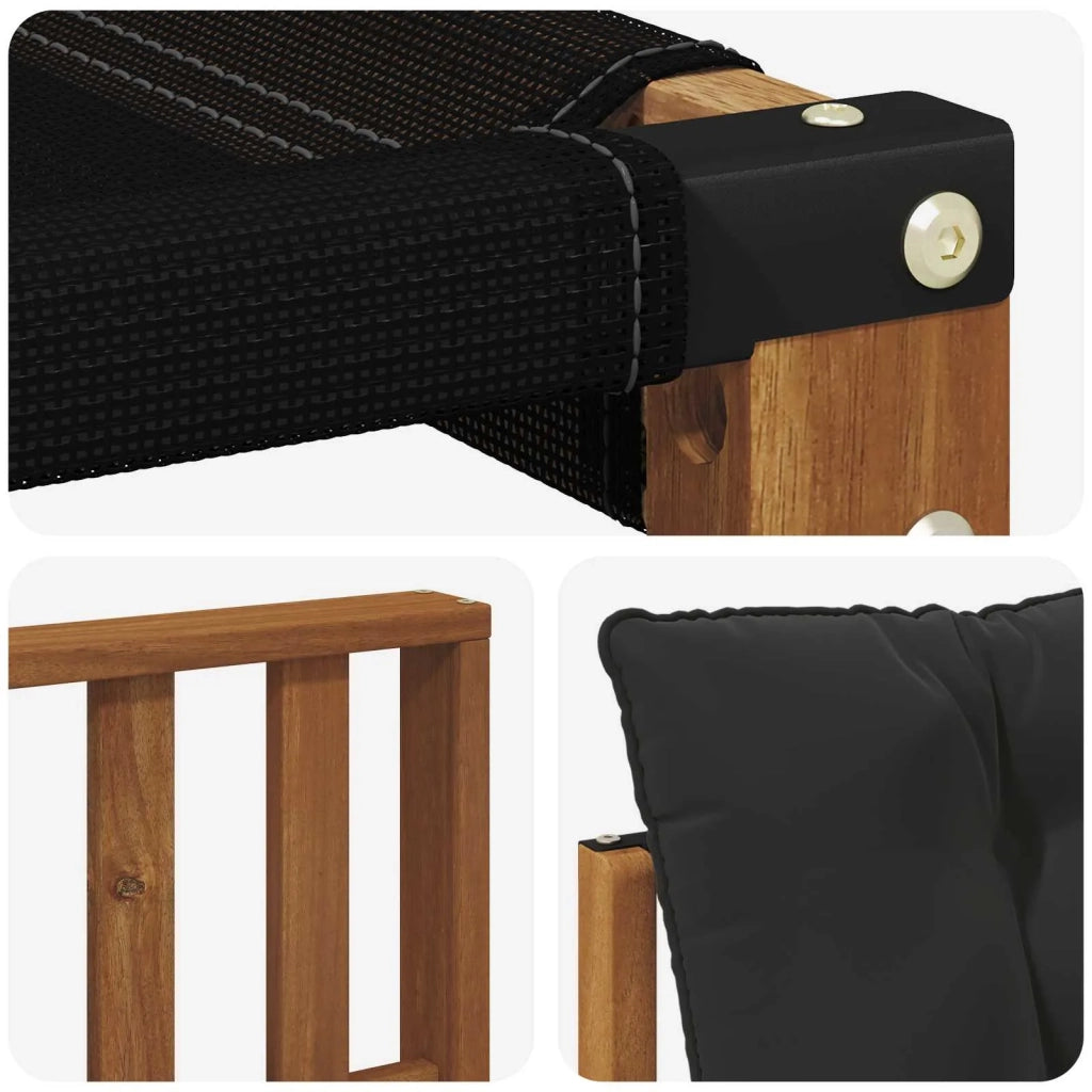 Set di divani da esterno con cuscino 6 pcs Naturale e Nero 3369623