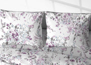 Coppia Federe Cuscino Letto 100% Cotone Disegno Acquarello Bottoni Laterali