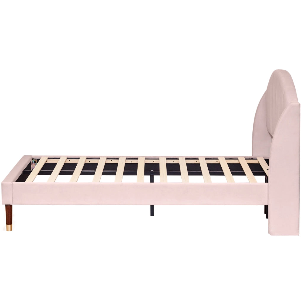 letto imbottito velluto rosa 90 x 200 cm