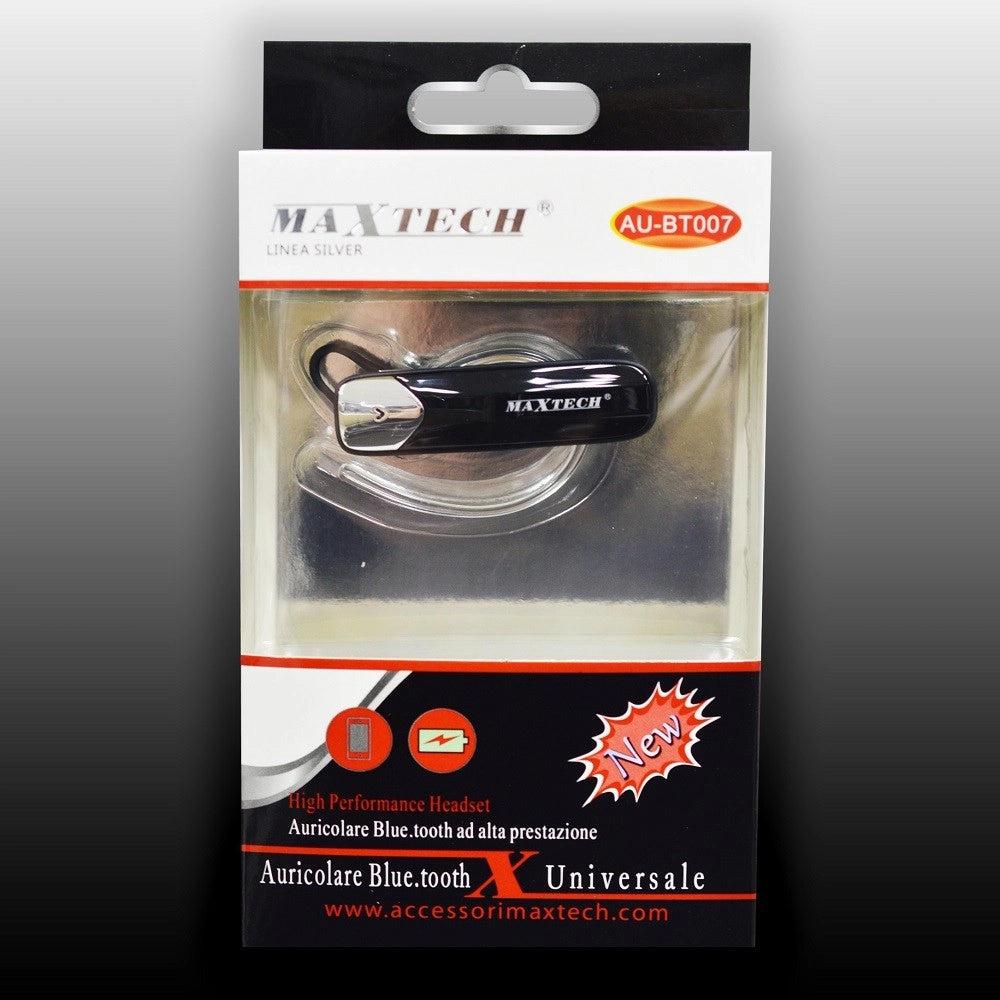 Trade Shop - Auricolare Bluetooth Universale Cuffia Maxtech Au-bt007 Per Smartphone Cellulare -