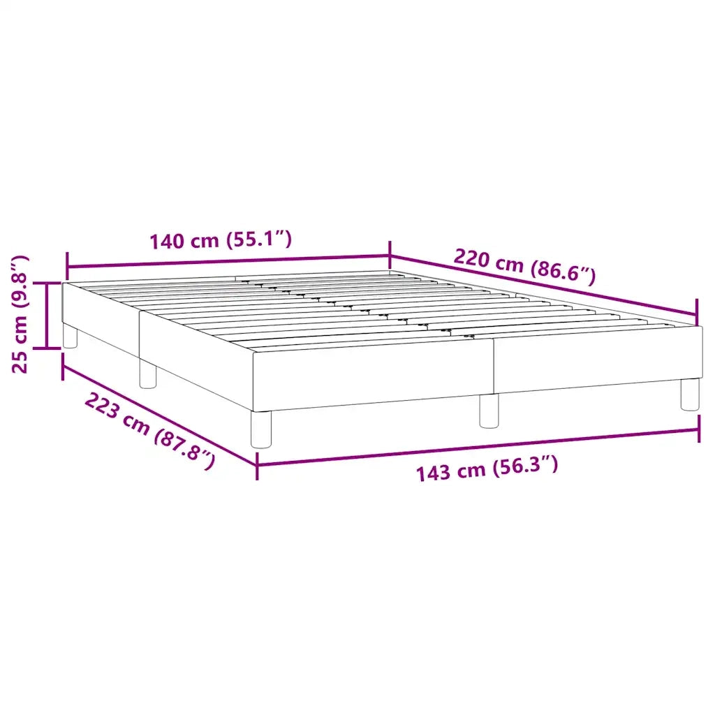 Letto matrimoniale | Letto per adulti | Giroletto senza Materasso Blu Scuro 140x220 cm in Velluto