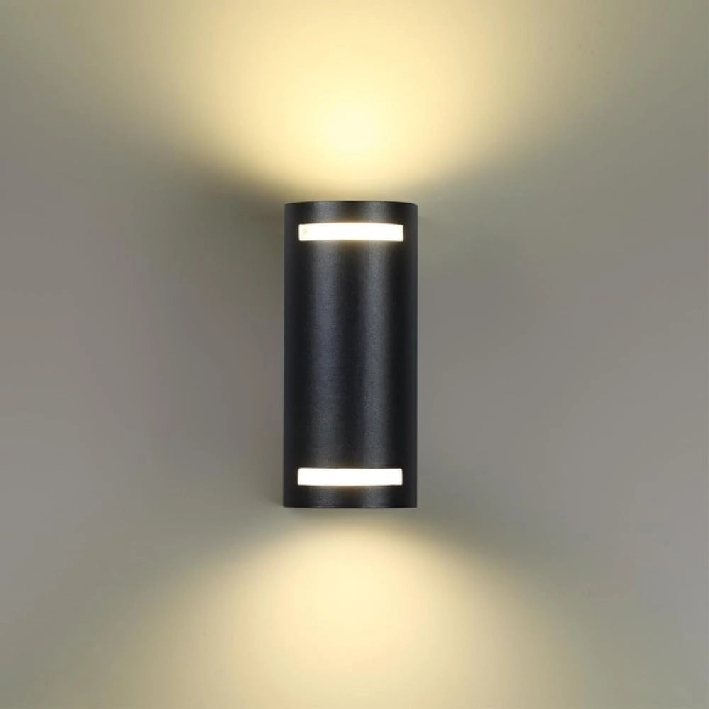Applique lampada da esterno Nera per parete balcone a doppia emissione e attacchi GU10