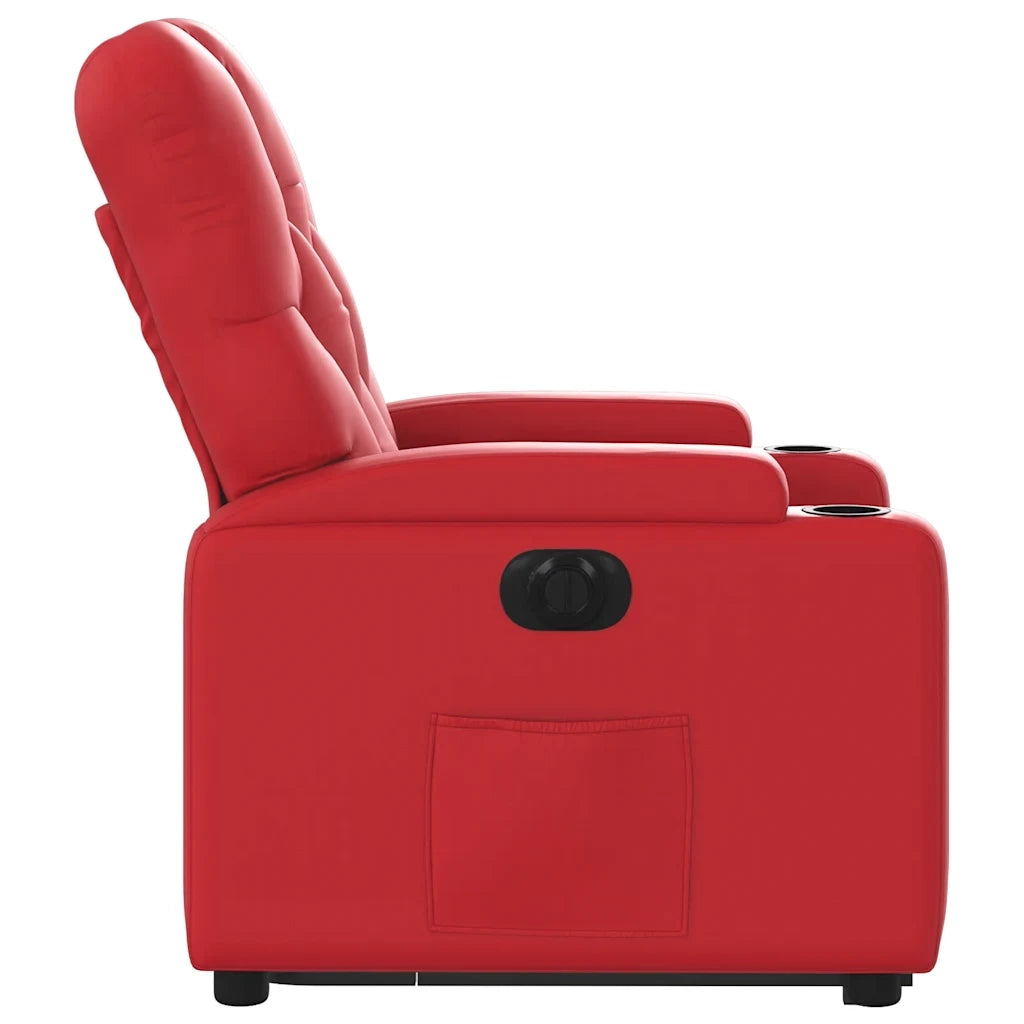 Poltrona Alzapersona Reclinabile Elettrica Rossa in Similpelle 3204791