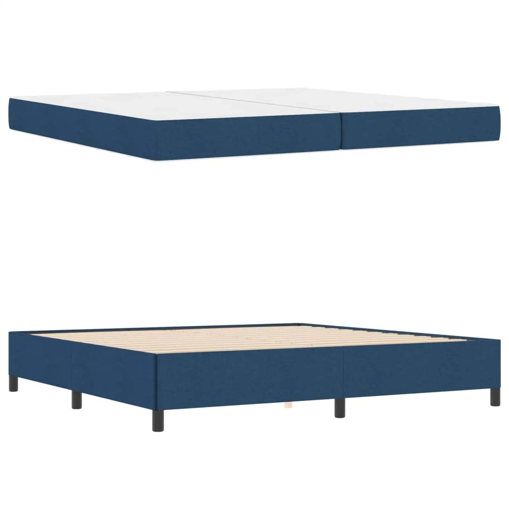 Letto a molle con materasso Blu 200 x 200 cm Tessuto 3398891