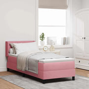 Letto a molle con materasso Rosa 200 x 80 cm Poliestere