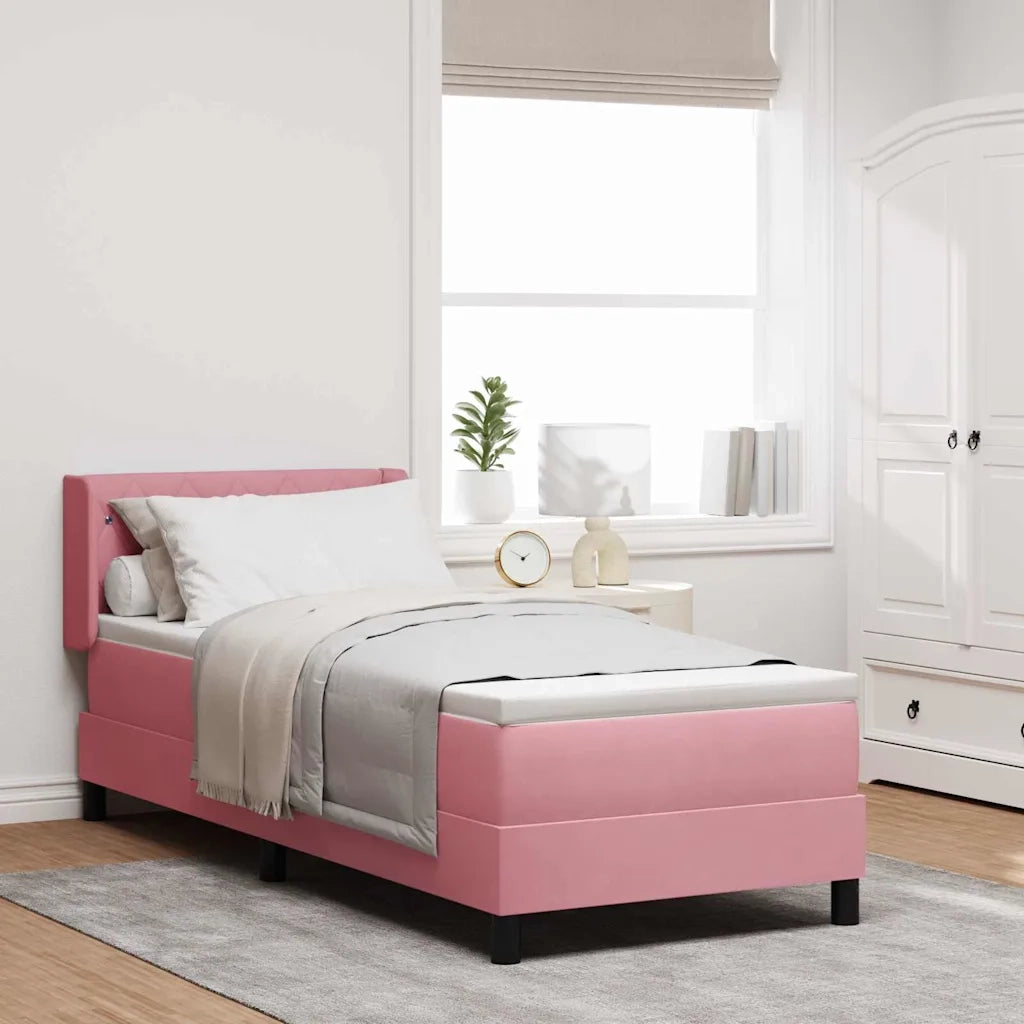 Letto a molle con materasso Rosa 200 x 80 cm Poliestere