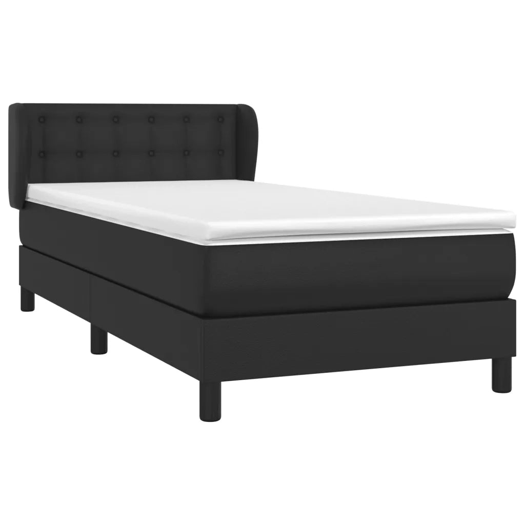 Giroletto a Molle con Materasso-Struttura Letto Nero 90x200 cm in Similpelle 703833