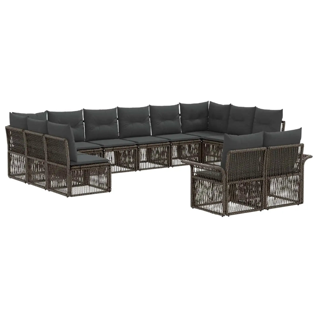 Set Divano da Giardino 12 pz Grigio polyrattan 3434975