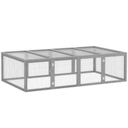 Gabbia per conigli da esterno 2 porte ¨C Xylo ¨C legno massello grigio 181x100x48 cm
