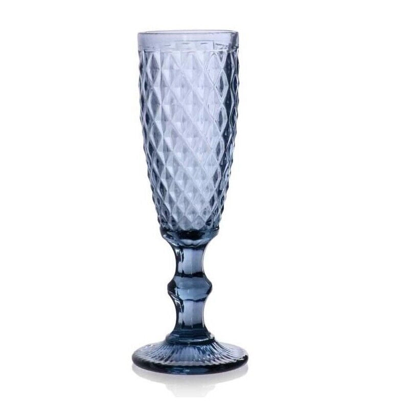 CALICE FLUTE DIAMANTE DA 140 CC IN COLORE BLU