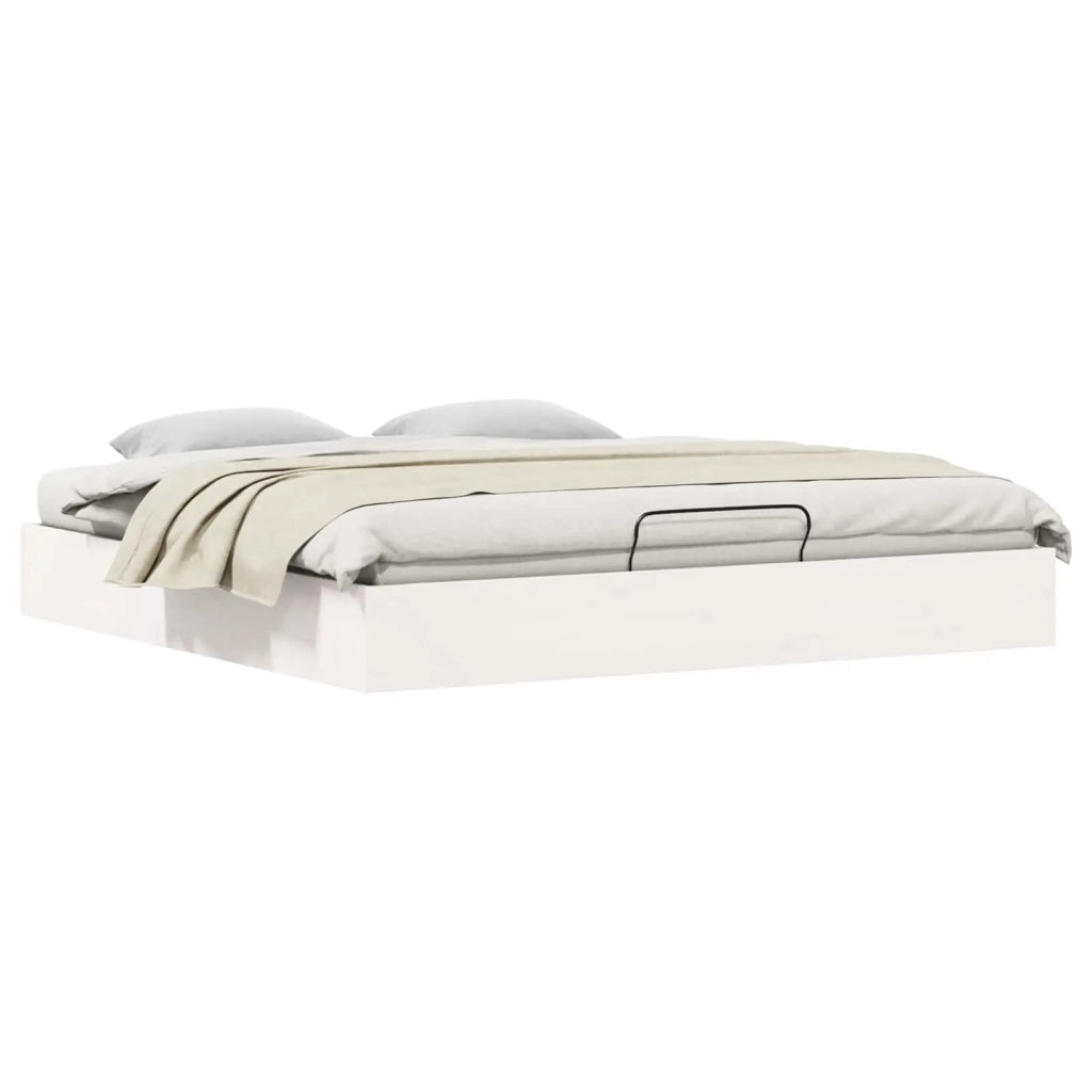 Telaio del Letto Ottomano con Ripostiglio Bianco 200 x 200 cm 3418799